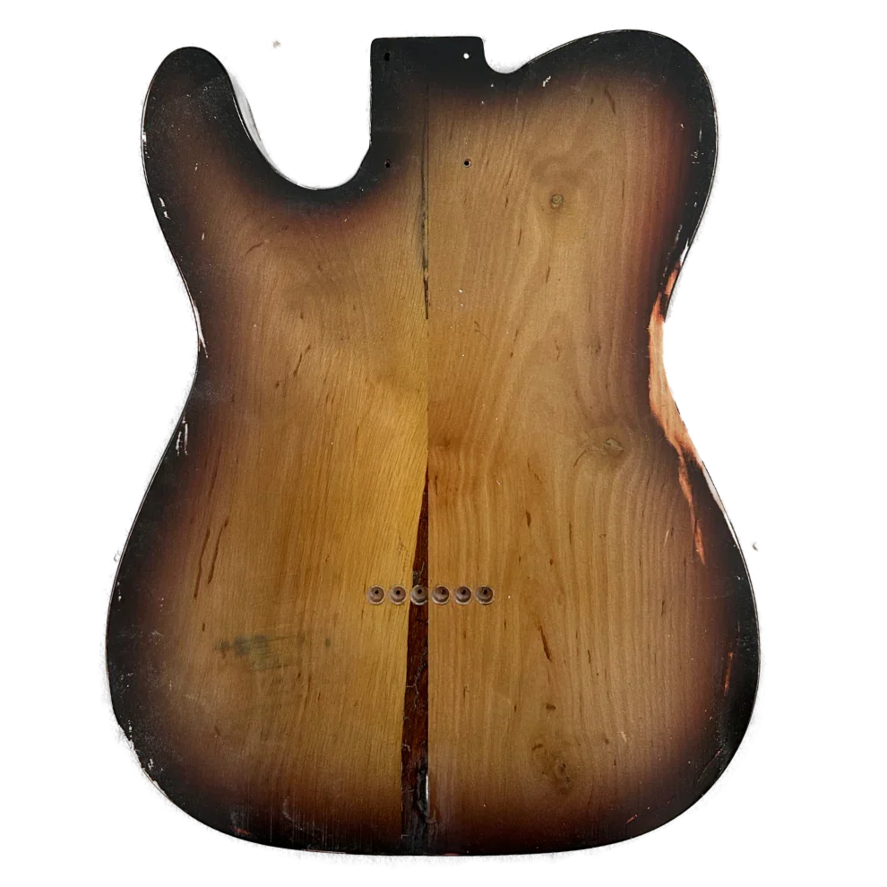 Alder Telecaster Style Body 3-Tone Sunburst Relic Nitro Finish Back