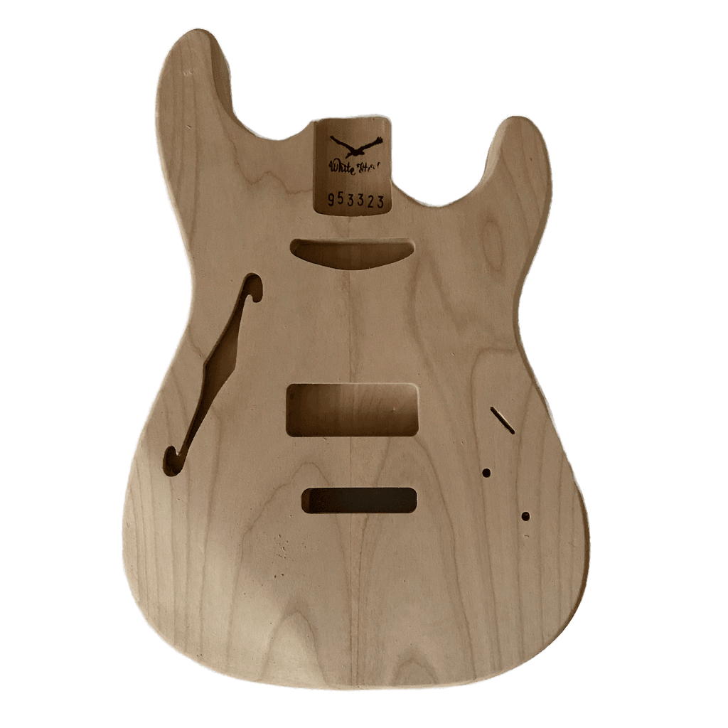 Alder Strat Style Thinline Guitar Body Unfinished 953323