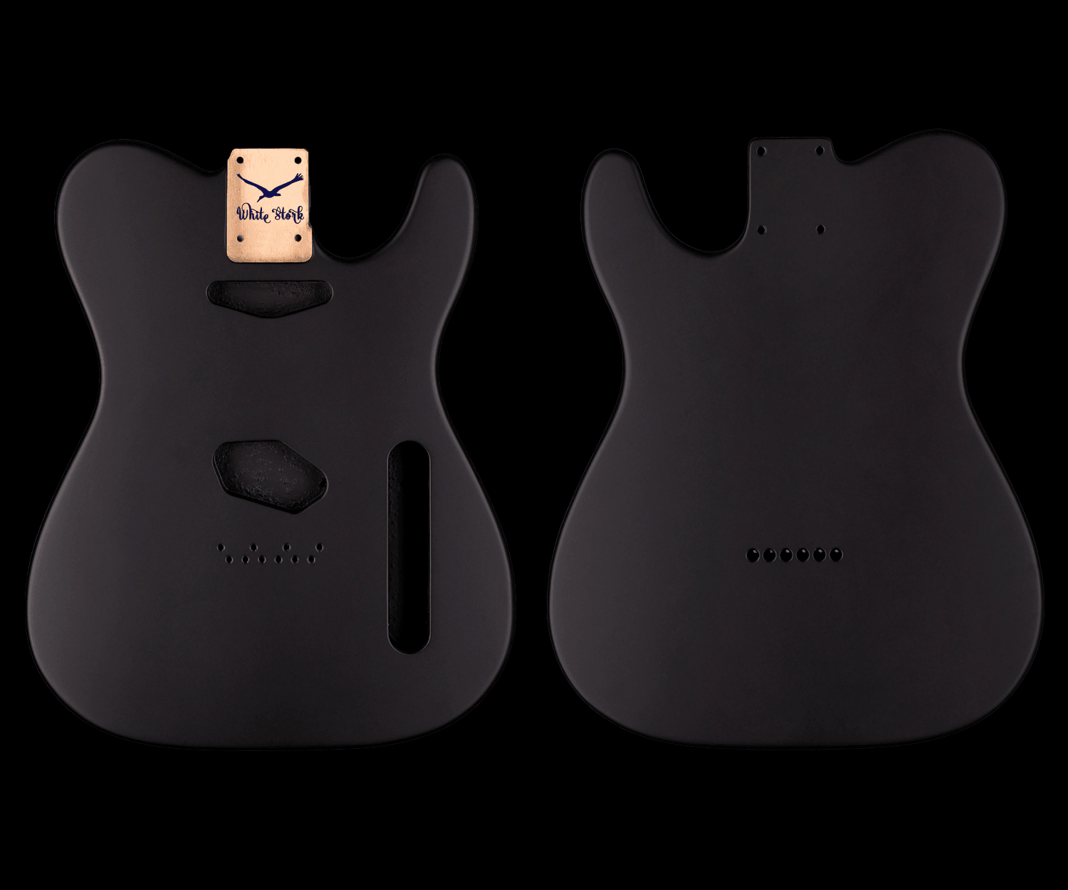 Alder Telecaster Style Body Black Satin Finish - WhiteStork Guitars