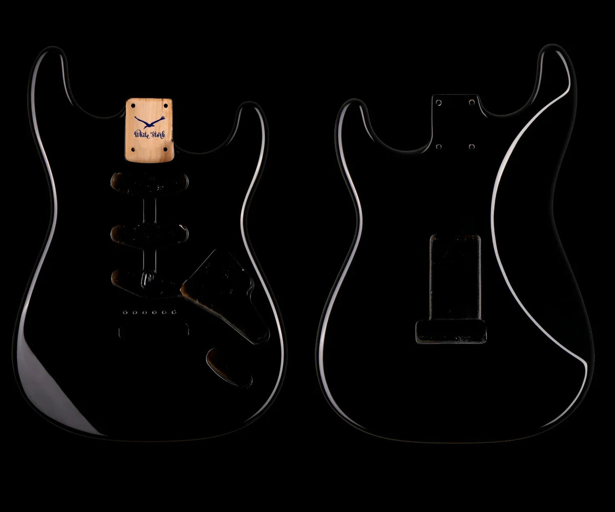 Alder ST Style Body Black Nitro Finish - WhiteStork Guitars