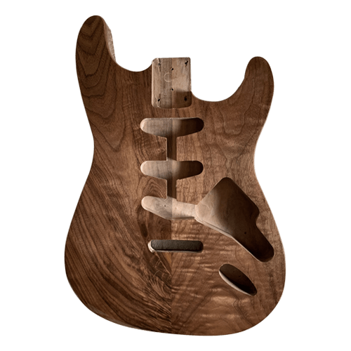 Walnut Strat Style Body High Gloss Oil Finish - WhiteStork Guitars