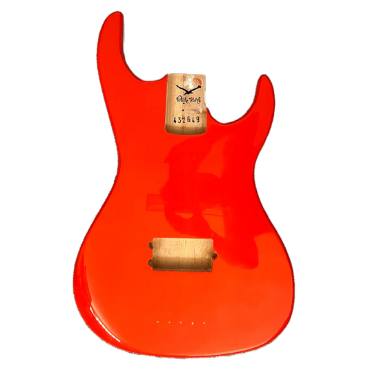 Custom Made New York Bass Guitar Body, Fiesta Red Nitro Front