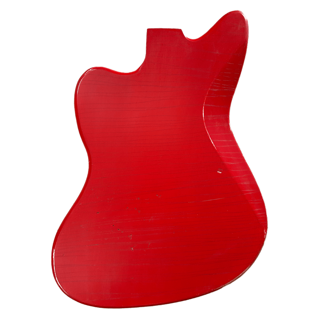 Hot Rod Red Jazzmaster Style Body Relic Nitro Finish, back side