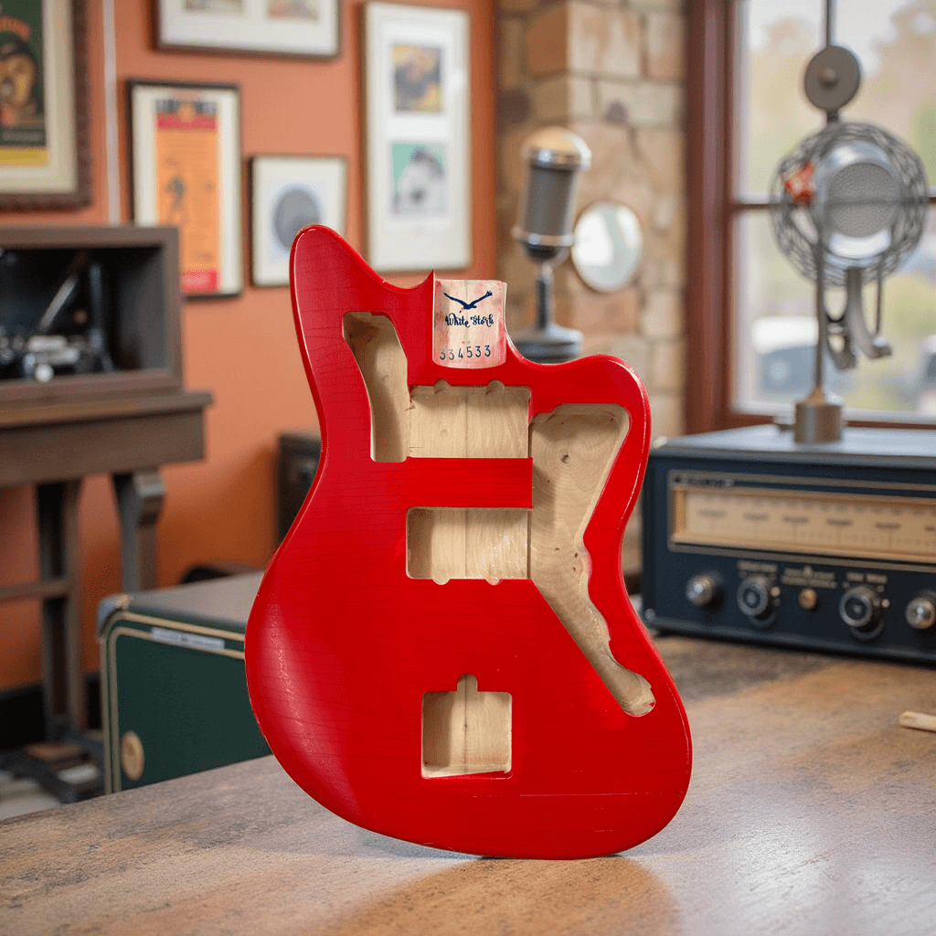 Hot Rod Red Jazzmaster Style Body Relic Nitro Finish, scene picture