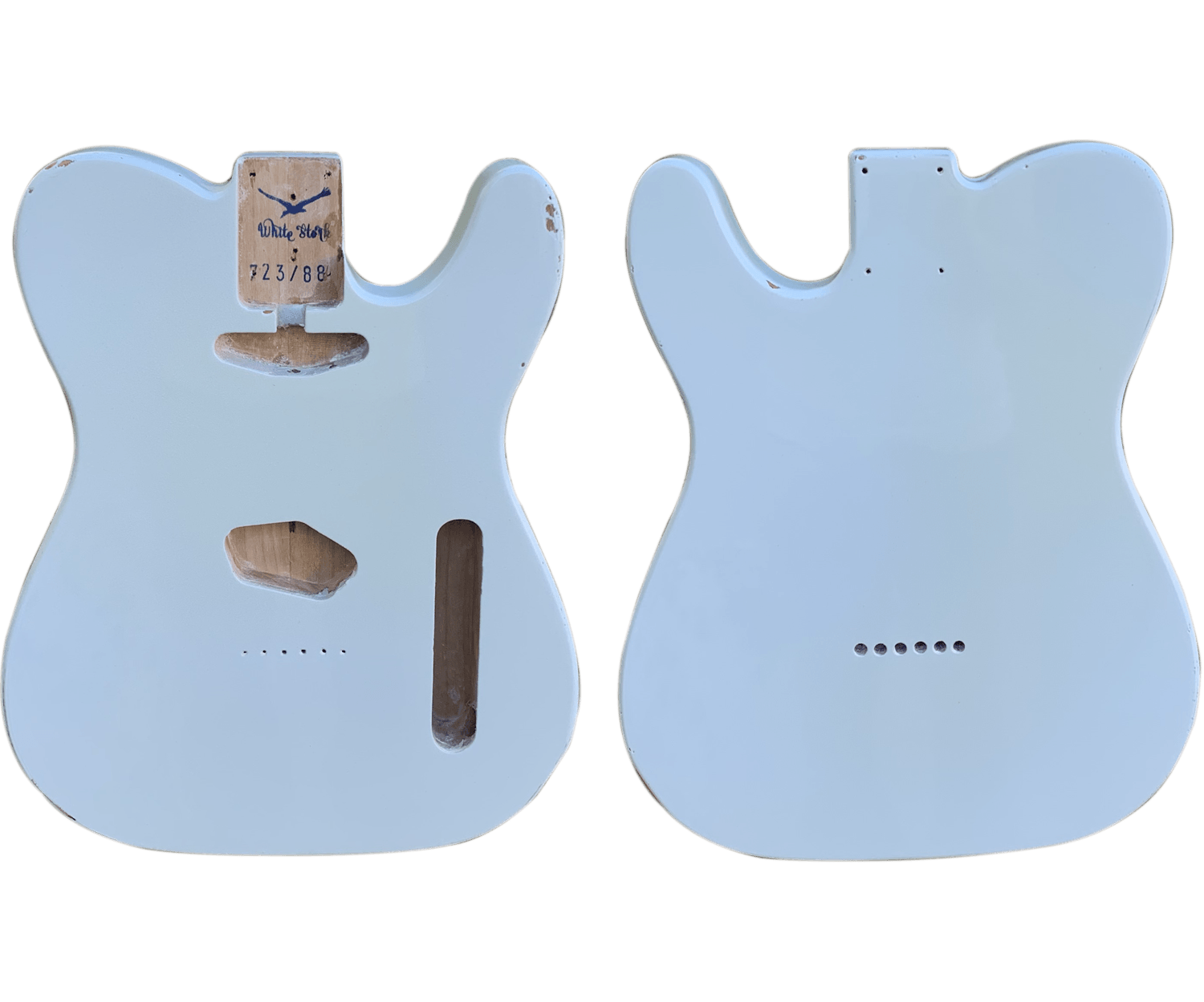 Aged Sonic Blue Telecaster Style Body Nitro Finish - WhiteStork Guitars