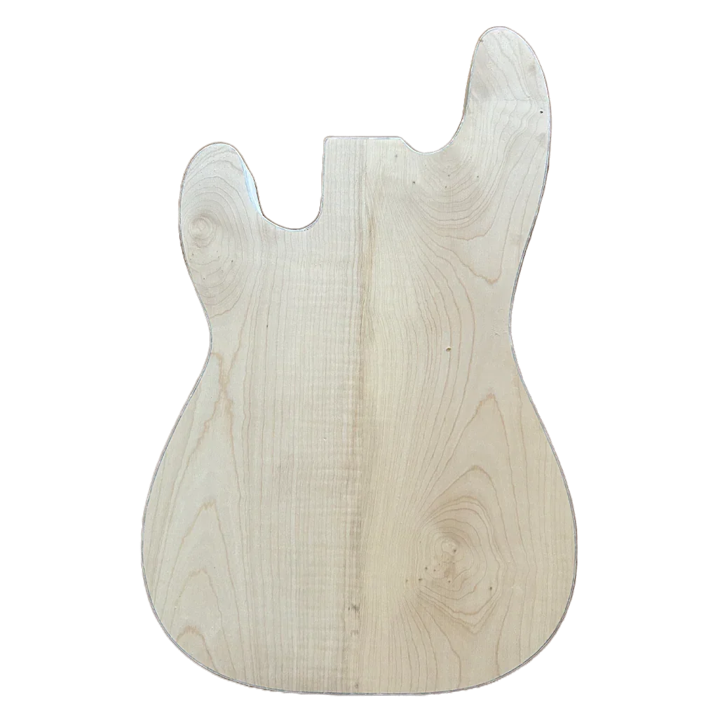 Maple Vintage Style Precision Bass Body Pearloid Binding Back