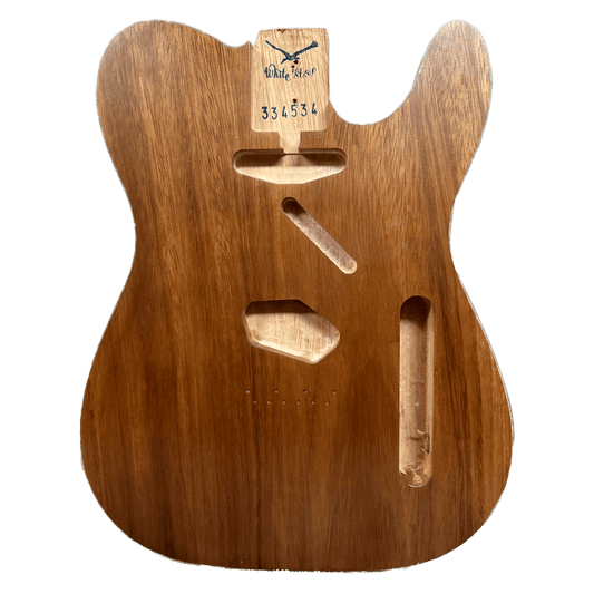 Vintage Style Telecaster Body, Clear Satin NItro Finish, Pearloid Binding, Front