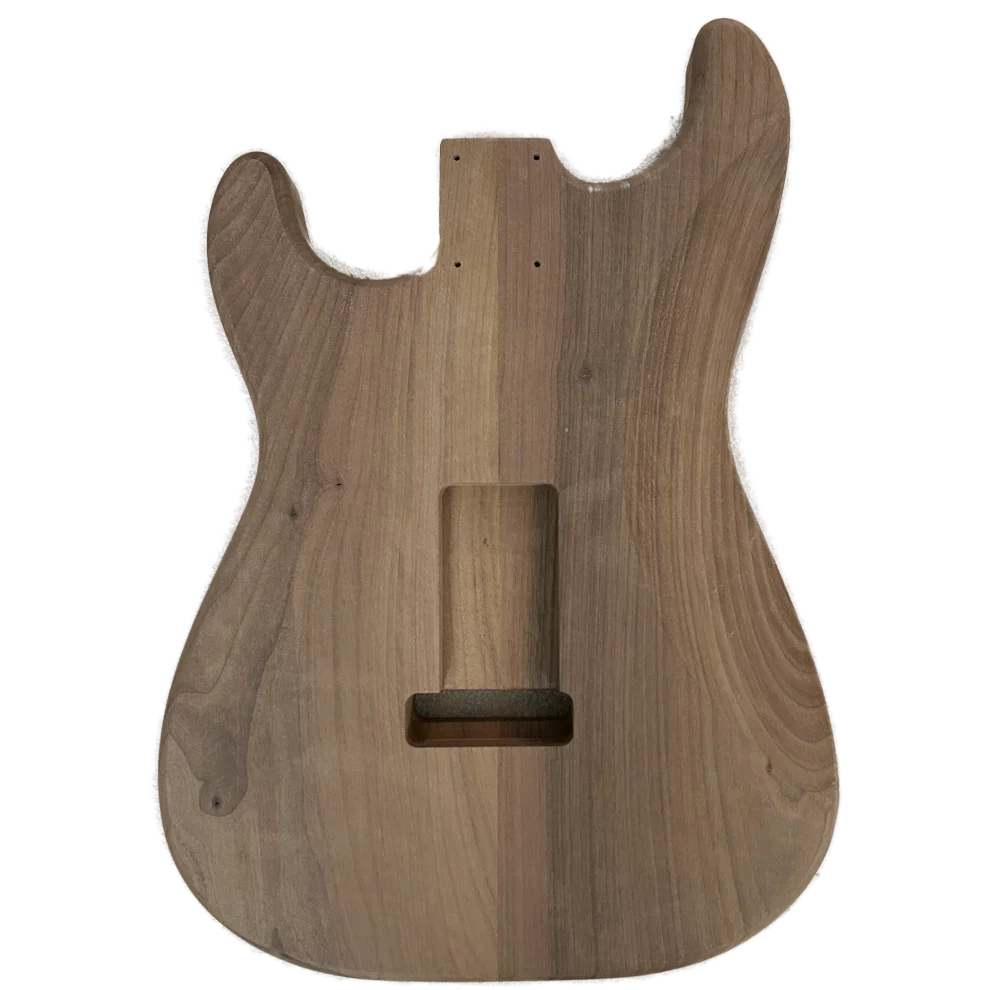 Walnut Strat Style SSS Guitar Body Unfinished Back
