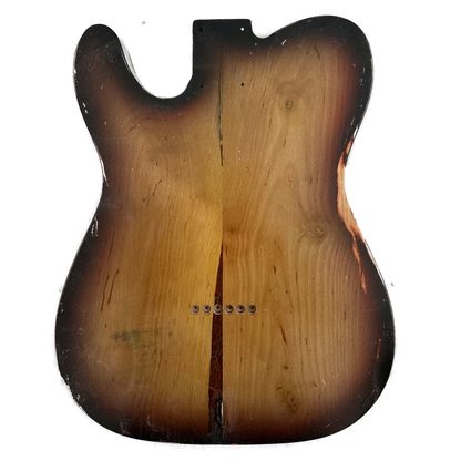 Alder Telecaster Style Body 3-Tone Sunburst Relic Nitro Finish Back