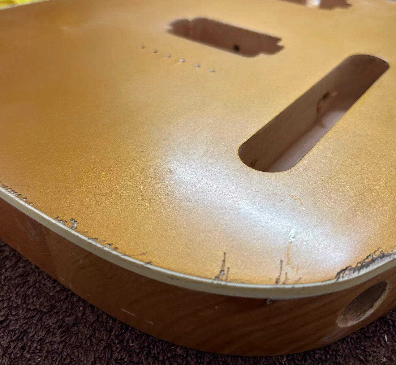 Relic Aztec Gold Telecaster Style Body HH Oil & Nitro Finish detail 3