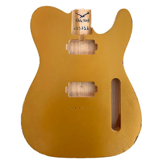 Relic Aztec Gold Telecaster Style Body HH Oil & Nitro Finish Front