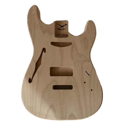 Alder Strat Style Thinline Guitar Body Unfinished 953323