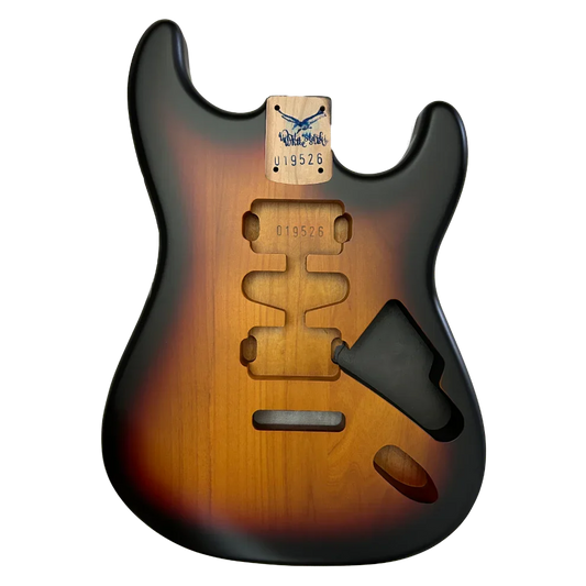 Alder ST Style Body 3-tone Sunburst Nitro Finish - 019526 Front