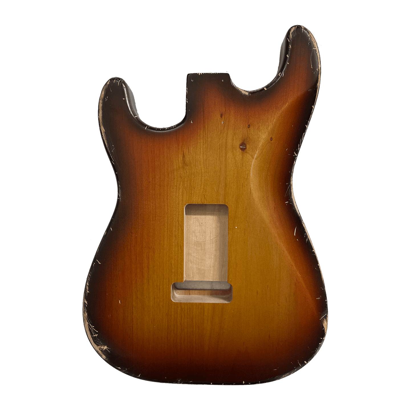 Alder ST Style Body, Sunburst Relic NItro Finish Back