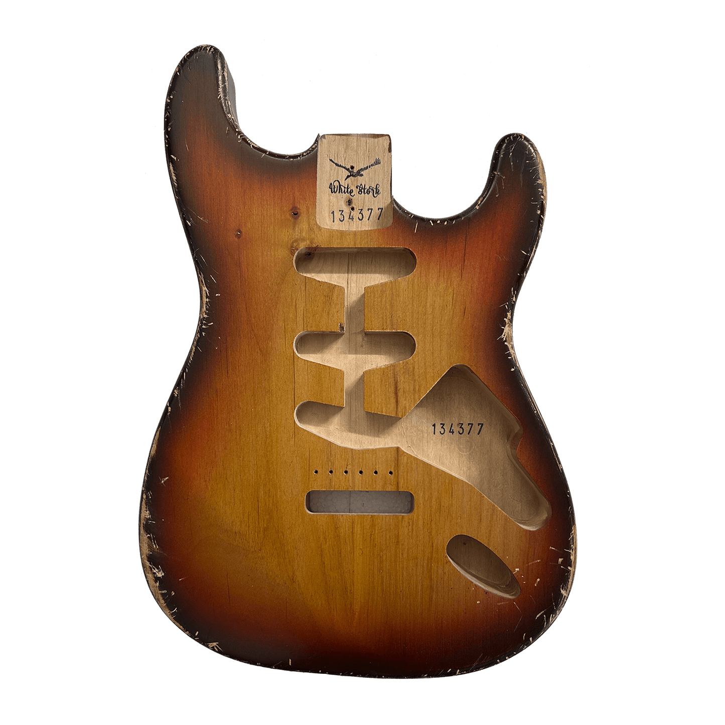 Alder ST Style Body, Sunburst Relic NItro Finish Front