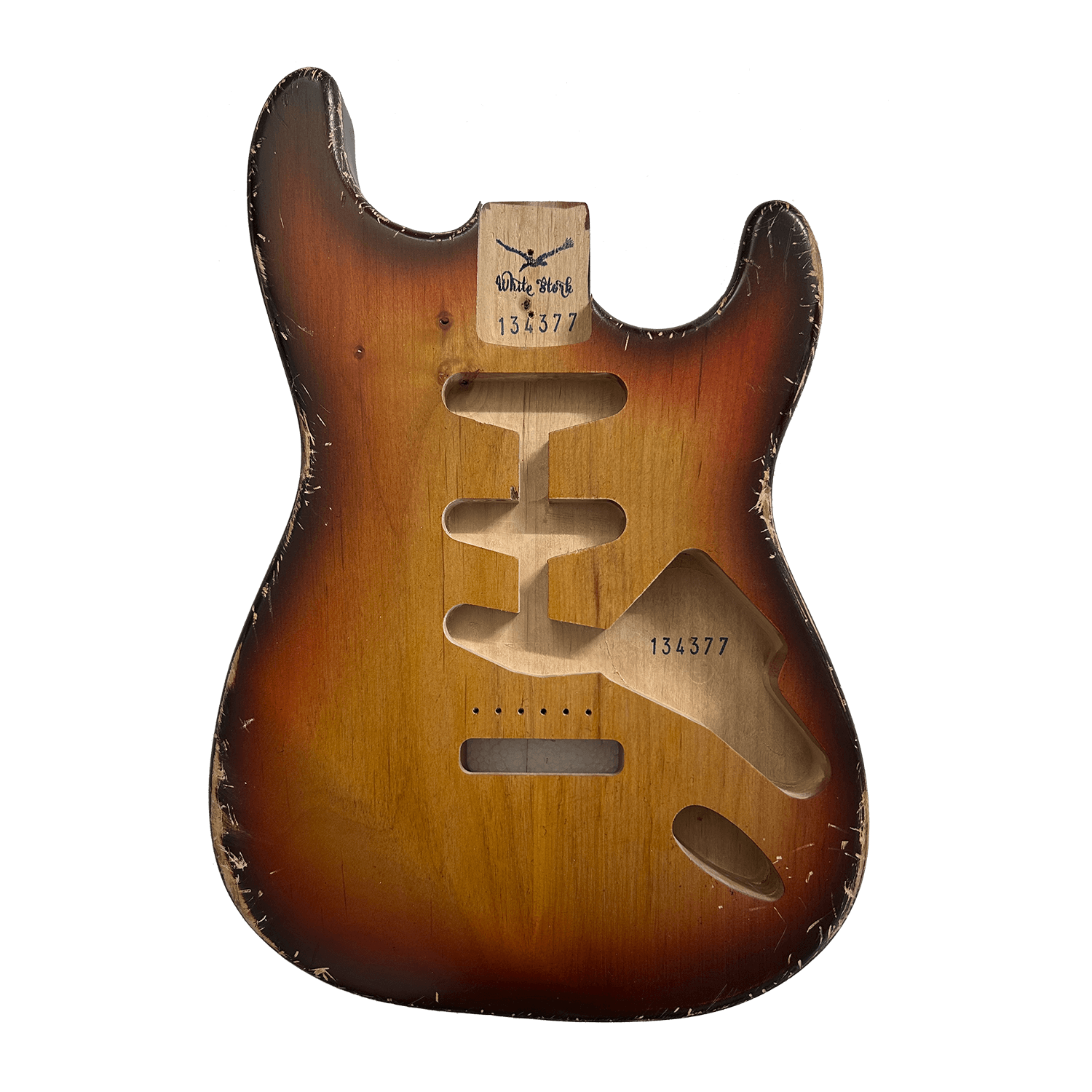 Alder ST Style Body, Sunburst Relic NItro Finish Front