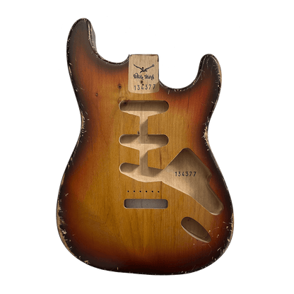 Alder ST Style Body, Sunburst Relic NItro Finish Front