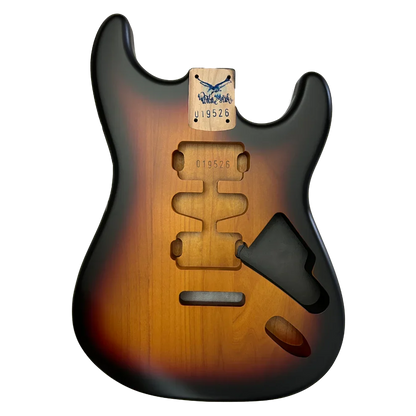 Alder Strat Style Body 3-tone Sunburst Nitro Finish - 019526 Front