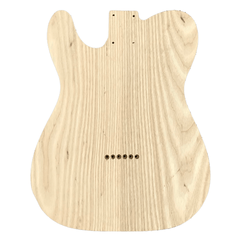 Ash / Quilted Top Telecaster Style Body Back