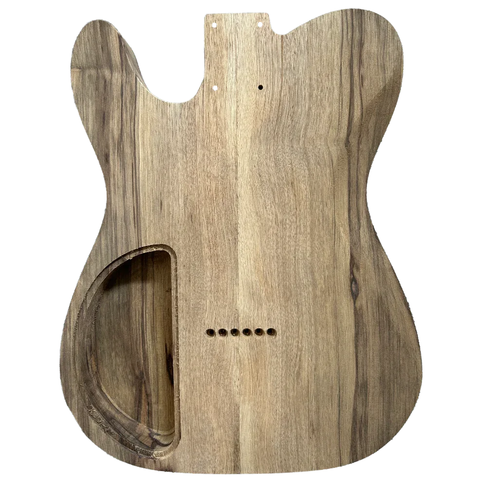 Black Limba Telecaster Style Body Rear Routing Unfinished Back