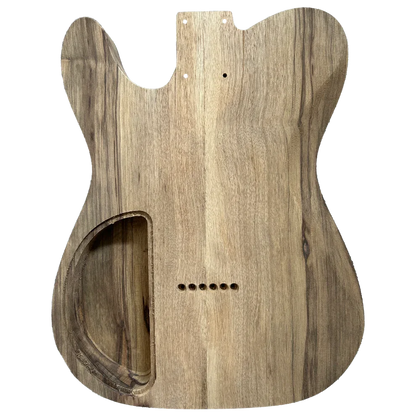 Black Limba Telecaster Style Body Rear Routing Unfinished Back