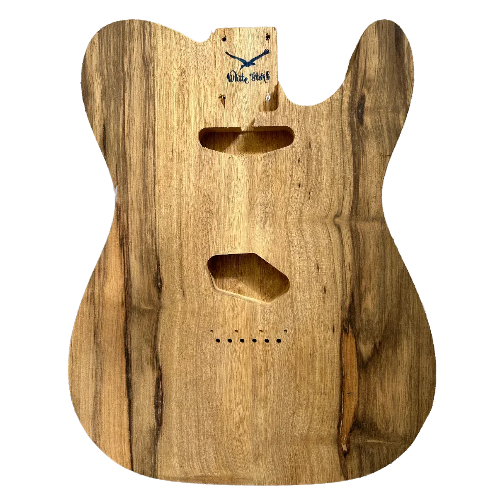 Black Limba Telecaster Style Body Rear Routing Unfinished Front