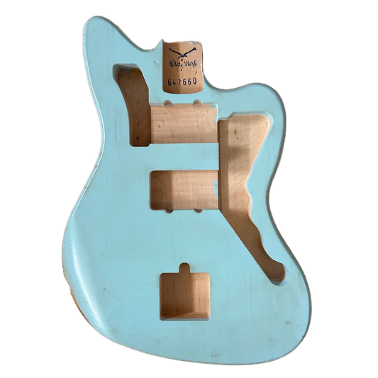Alder Daphne Blue Jazzmaster Style Body Relic Nitro Front
