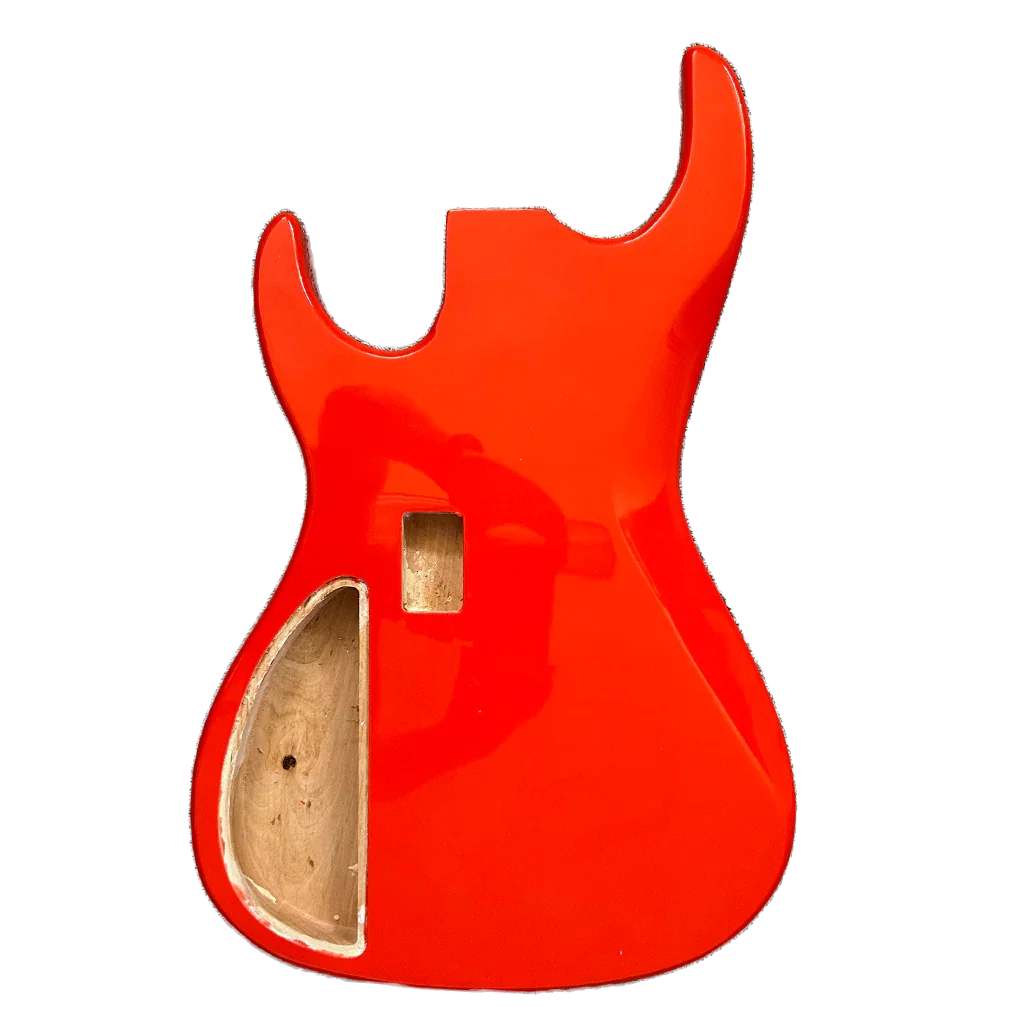 Custom Made New York Bass Guitar Body, Fiesta Red Nitro Back