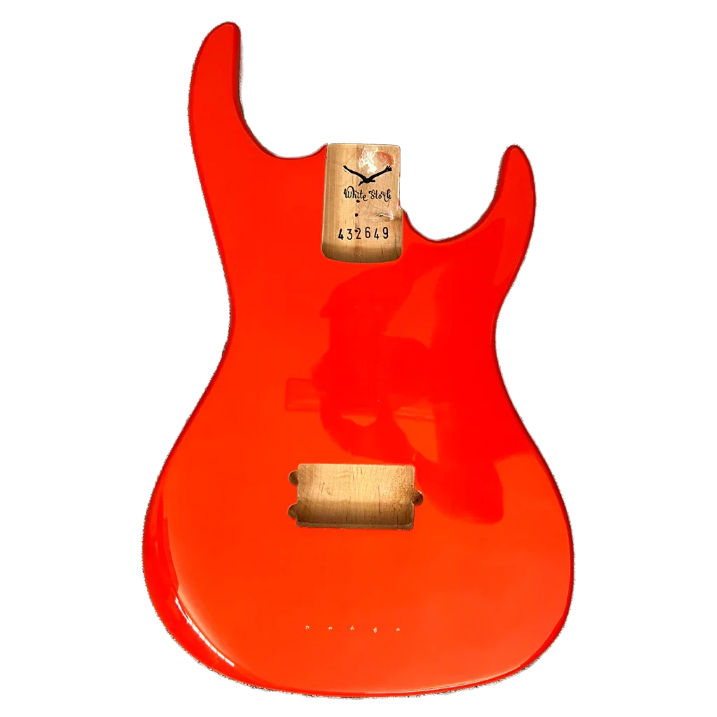 Custom Made New York Bass Guitar Body, Fiesta Red Nitro Front