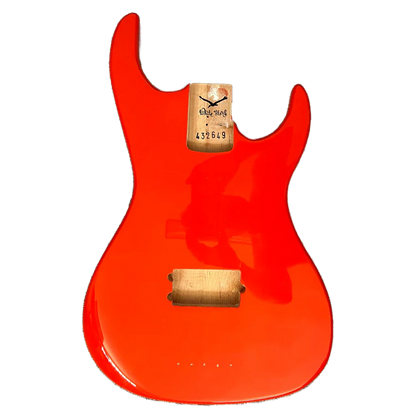 Custom Made New York Bass Guitar Body, Fiesta Red Nitro Front