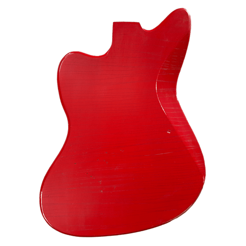 Hot Rod Red Jazzmaster Style Body Relic Nitro Finish, back side