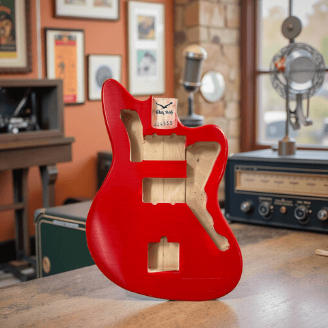 Hot Rod Red Jazzmaster Style Body Relic Nitro Finish, scene picture