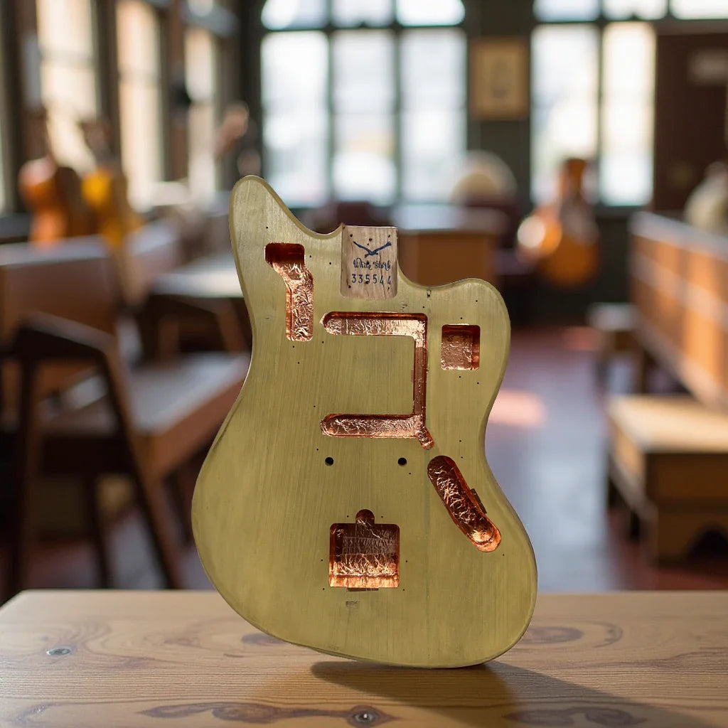 Custom Made Jaguar Style Body, Vintage Nitro Finish Blonde Relic Scene