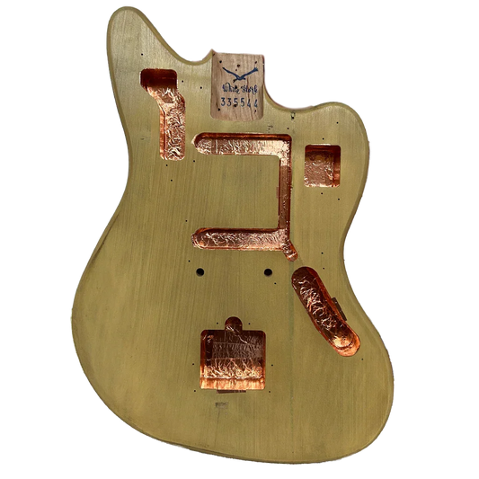 Custom Made Jaguar Style Body, Vintage Nitro Finish Blonde Relic Front