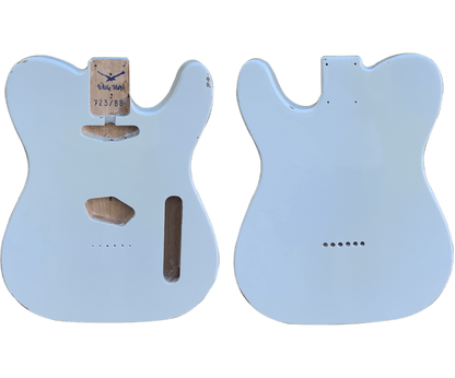 Aged Sonic Blue Telecaster Style Body Nitro Finish - WhiteStork Guitars