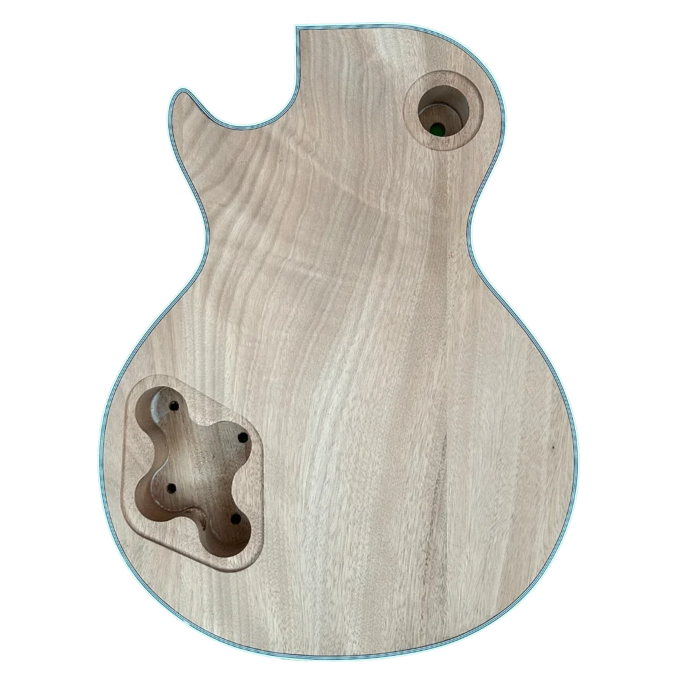Unfinished LP Style Guitar Body - Mahogany & Flame Maple Veneer Back
