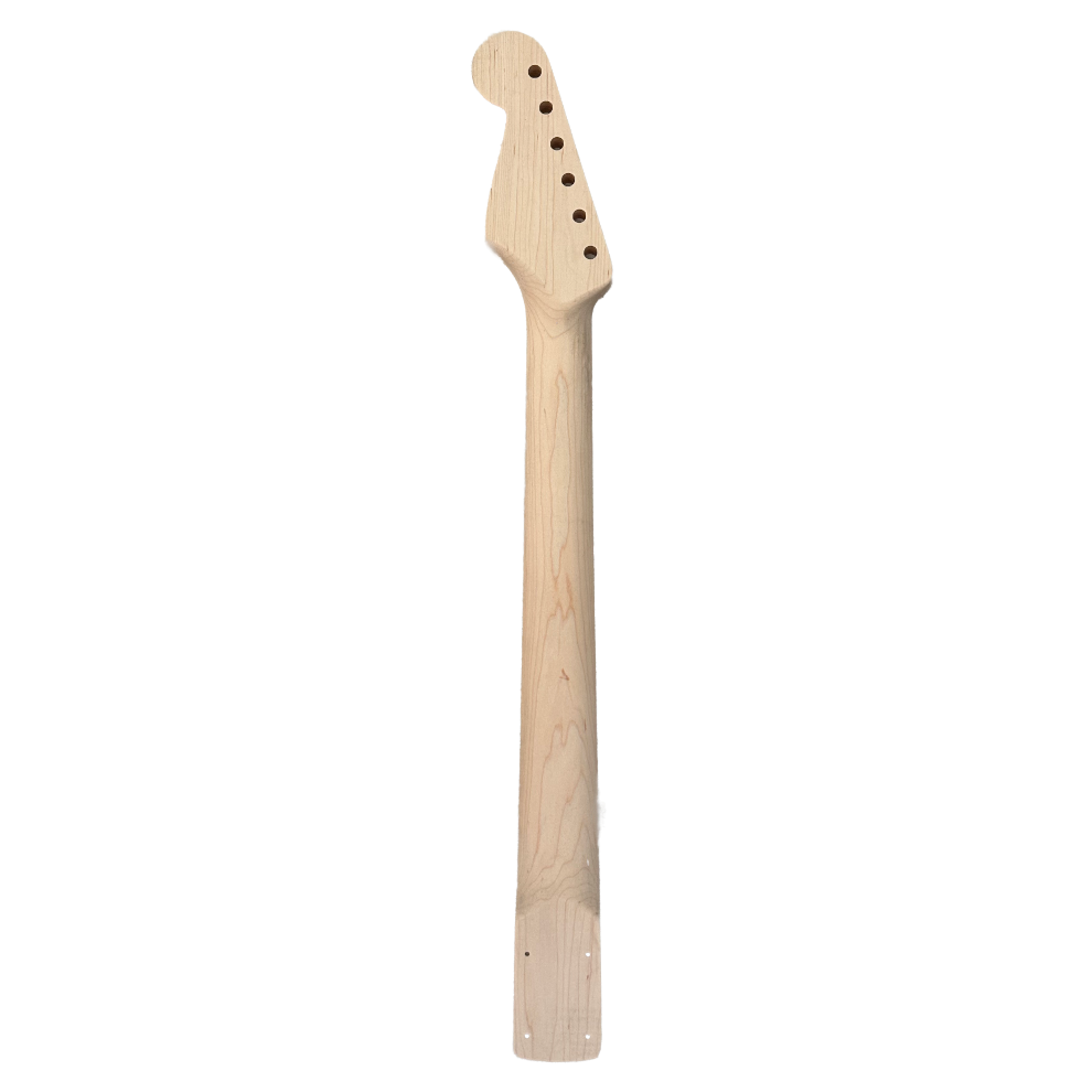 Maple Ebony Strat Style Neck Stainless Steel Fretwire Back