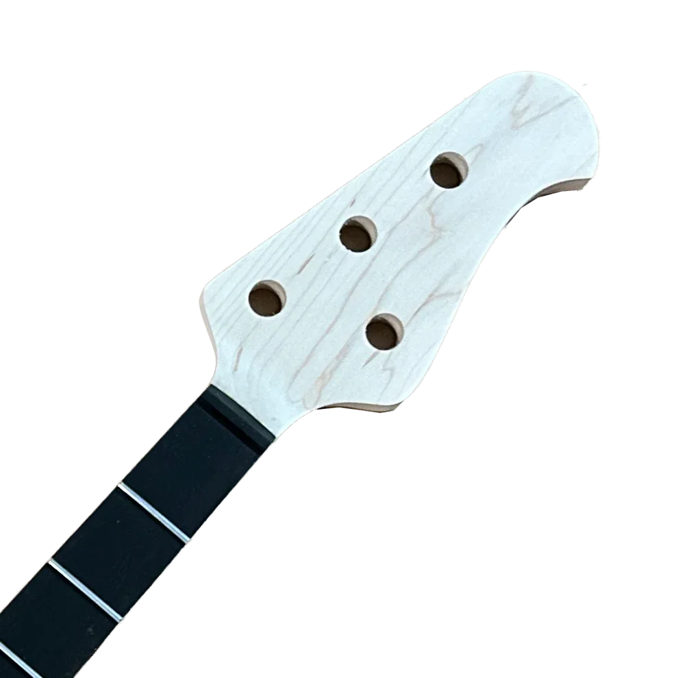 Maple & Ebony StringRay Style Neck SS Frets, Unfinished Headstock detail