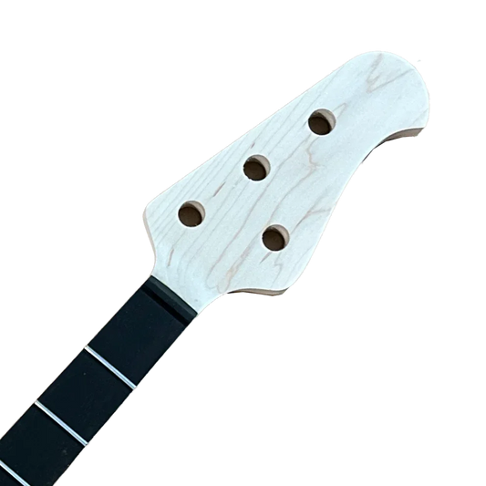 Maple & Ebony StringRay Style Neck SS Frets, Unfinished Headstock detail