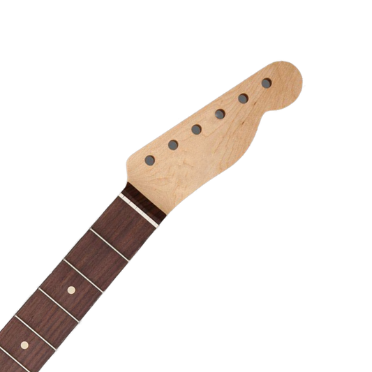 Maple Rosewood Telecaster Style Neck, Dunlop Fretwire Unfinished 556693 Headstock Detail