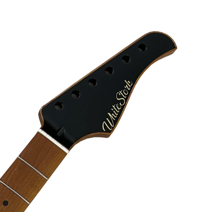 Maple WhiteStork Guitar Neck Black Headstock Satin Nitro finish