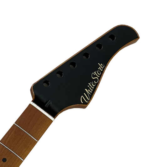 Maple WhiteStork Guitar Neck Black Headstock Satin Nitro finish