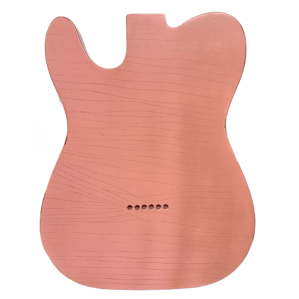 One Piece Telecaster Style Body, Shell Pink Relic Nitro Back