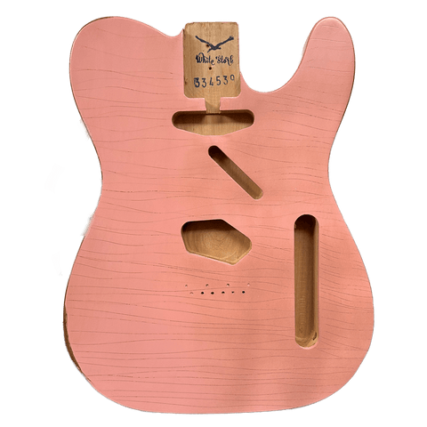 One Piece Telecaster Style Body, Shell Pink Relic Nitro Front