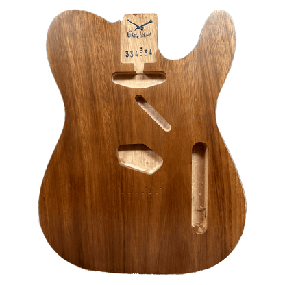 Vintage Style Telecaster Body, Clear Satin NItro Finish, Pearloid Binding, Front