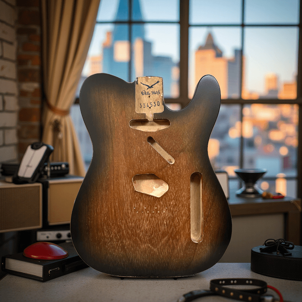 One piece Telecaster Style Body, Sunburst nitro finish