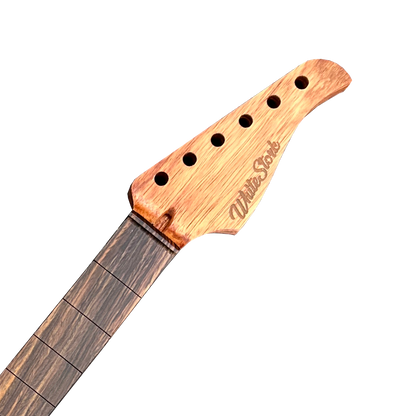 WhiteStork Custom S-Type Neck – Padouk & Exotic Rosewood (25.5” Scale) Headstock
