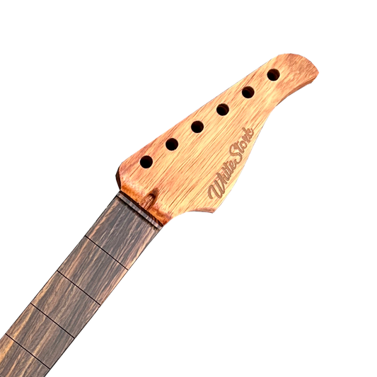 WhiteStork Custom S-Type Neck – Padouk & Exotic Rosewood (25.5” Scale) Headstock