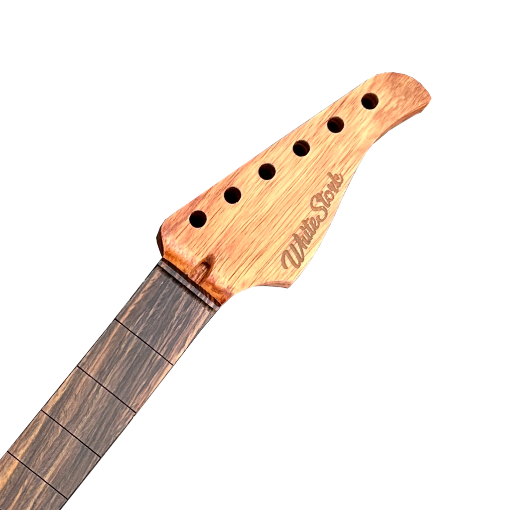 WhiteStork Custom S-Type Neck – Padouk & Exotic Rosewood (25.5” Scale) Headstock