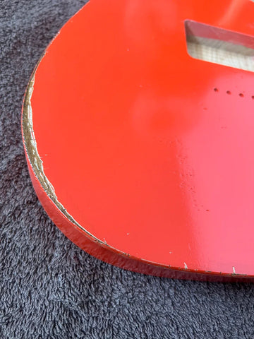 Relic Fiesta Red Telecaster Style Body 72 Routing Nitro Finish Detail 1
